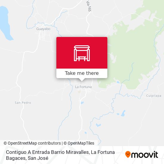 Contiguo A Entrada Barrio Miravalles, La Fortuna Bagaces map