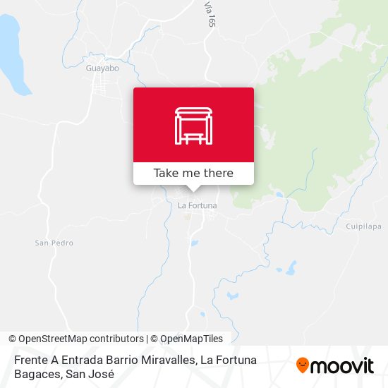 Frente A Entrada Barrio Miravalles, La Fortuna Bagaces map