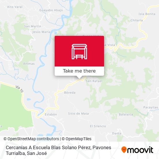 Cercanías A Escuela Blas Solano Pérez, Pavones Turrialba map