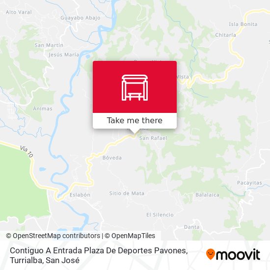 Contiguo A Entrada Plaza De Deportes Pavones, Turrialba map