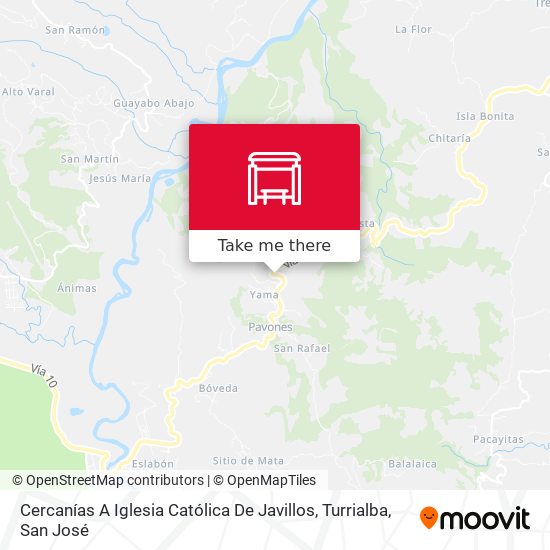 Cercanías A Iglesia Católica De Javillos, Turrialba map