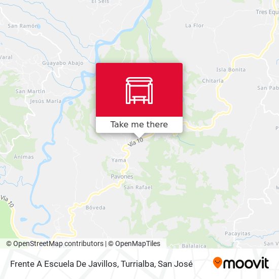 Frente A Escuela De Javillos, Turrialba map