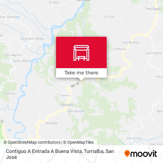 Contiguo A Entrada A Buena Vista, Turrialba map