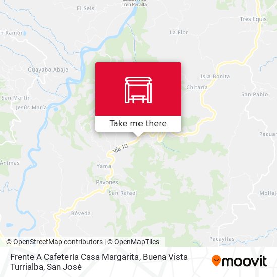 Mapa de Frente A Cafetería Casa Margarita, Buena Vista Turrialba