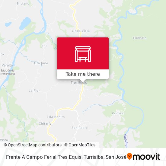 Mapa de Frente A Campo Ferial Tres Equis, Turrialba