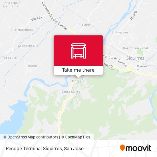 Recope Terminal Siquirres map
