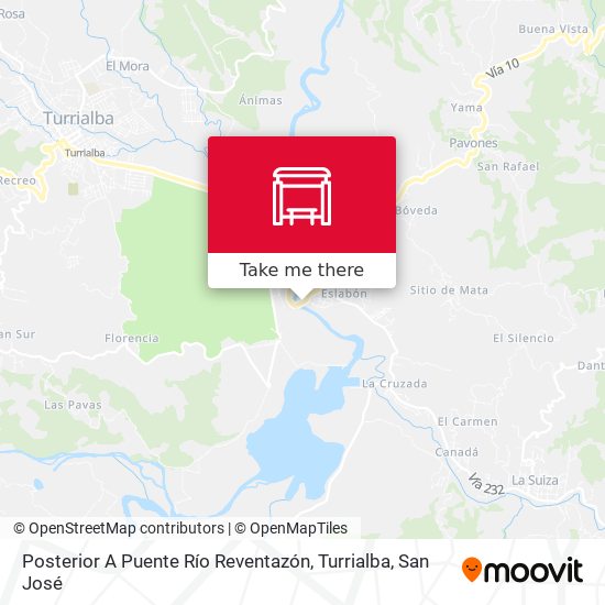 Mapa de Posterior A Puente Río Reventazón, Turrialba