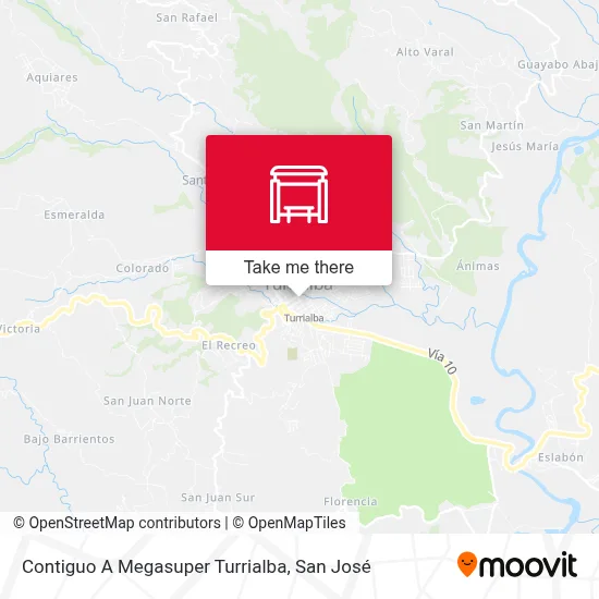 Contiguo A Megasuper Turrialba map