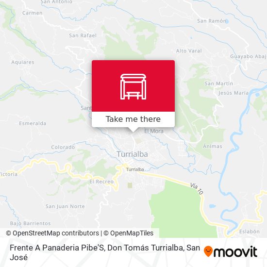 Frente A Panaderia Pibe'S, Don Tomás Turrialba map