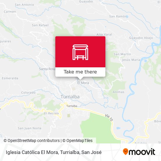 Iglesia Católica El Mora, Turrialba map