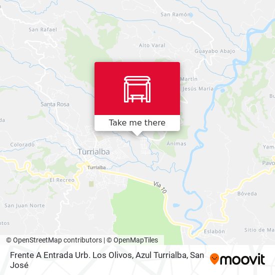 Mapa de Frente A Entrada Urb. Los Olivos, Azul Turrialba