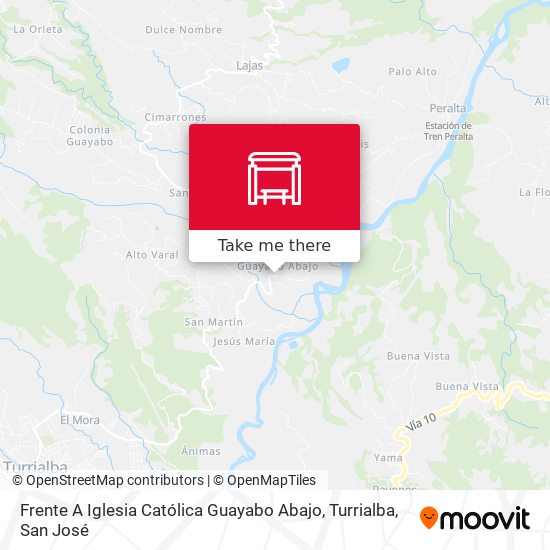 Frente A Iglesia Católica Guayabo Abajo, Turrialba map