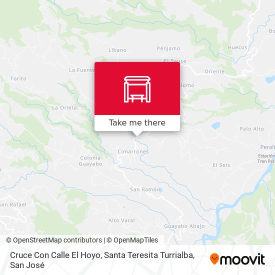 Mapa de Cruce Con Calle El Hoyo, Santa Teresita Turrialba