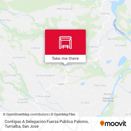 Mapa de Contiguo A Delegación Fuerza Pública Palomo, Turrialba