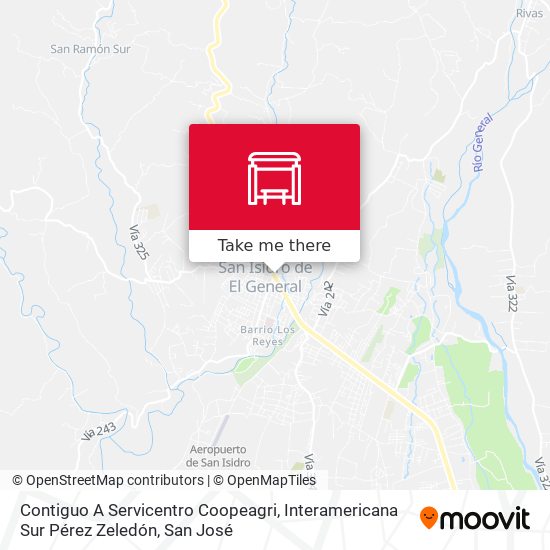 Contiguo A Servicentro Coopeagri, Interamericana Sur Pérez Zeledón map