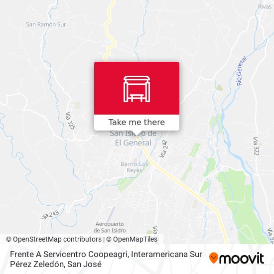 Frente A Servicentro Coopeagri, Interamericana Sur Pérez Zeledón map