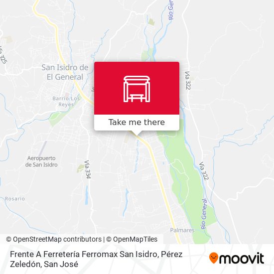 Mapa de Frente A Ferretería Ferromax San Isidro, Pérez Zeledón
