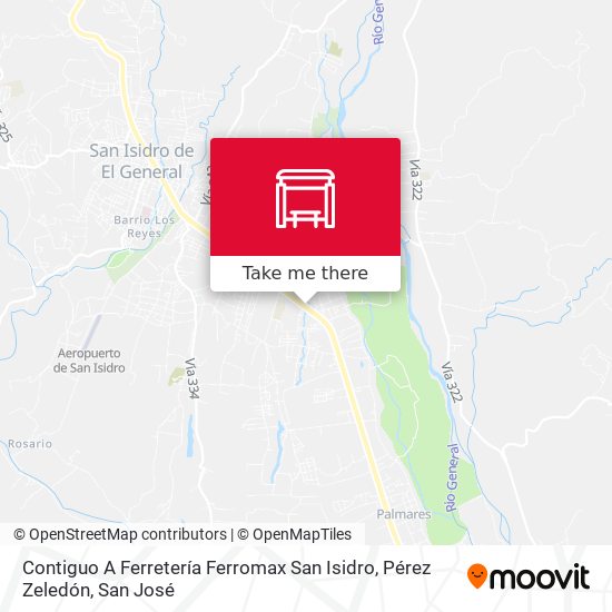Mapa de Contiguo A Ferretería Ferromax San Isidro, Pérez Zeledón