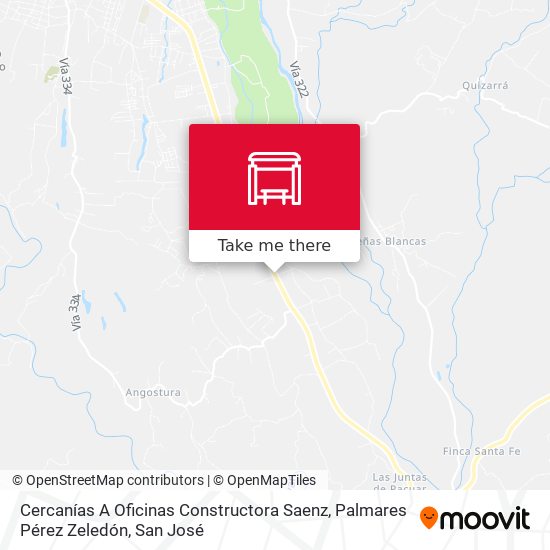 Cercanías A Oficinas Constructora Saenz, Palmares Pérez Zeledón map