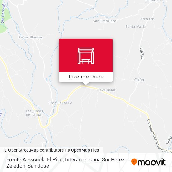Frente A Escuela El Pilar, Interamericana Sur Pérez Zeledón map