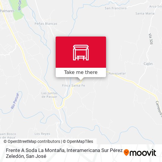 Frente A Soda La Montaña, Interamericana Sur Pérez Zeledón map