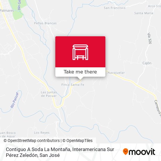 Contiguo A Soda La Montaña, Interamericana Sur Pérez Zeledón map