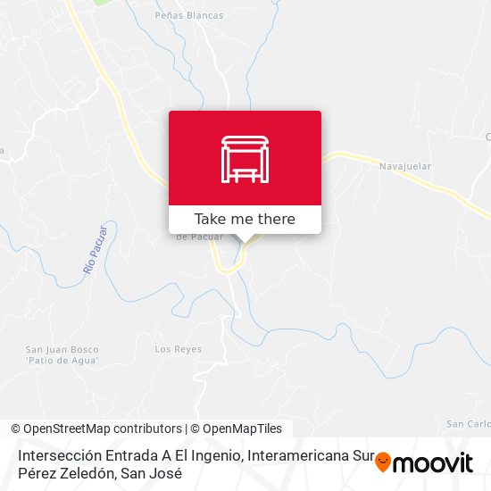 Intersección Entrada A El Ingenio, Interamericana Sur Pérez Zeledón map