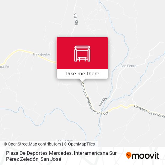 Plaza De Deportes Mercedes, Interamericana Sur Pérez Zeledón map