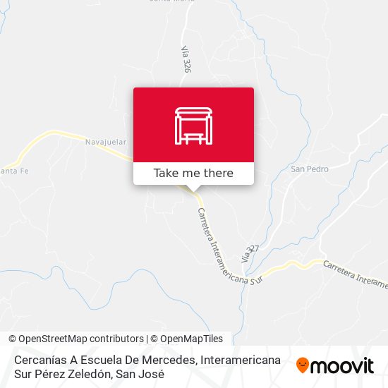 Cercanías A Escuela De Mercedes, Interamericana Sur Pérez Zeledón map