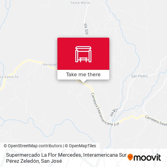 Supermercado La Flor Mercedes, Interamericana Sur Pérez Zeledón map