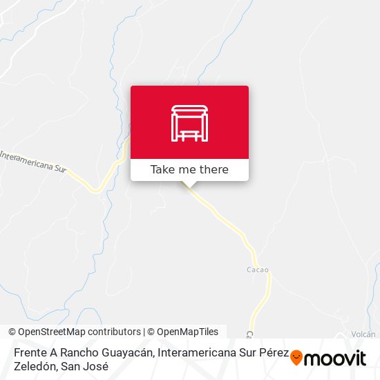 Mapa de Frente A Rancho Guayacán, Interamericana Sur Pérez Zeledón