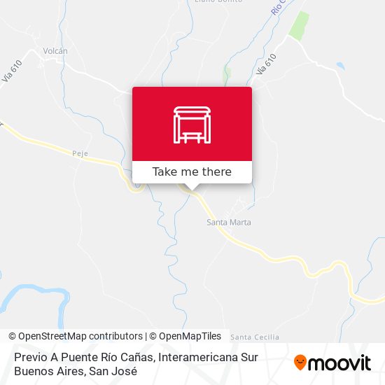 Previo A Puente Río Cañas, Interamericana Sur Buenos Aires map