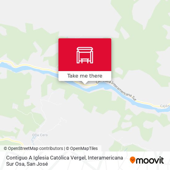 Mapa de Contiguo A Iglesia Católica Vergel, Interamericana Sur Osa