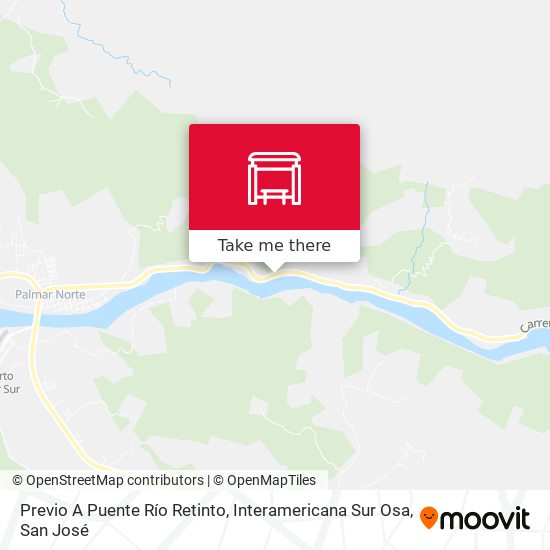 Previo A Puente Río Retinto, Interamericana Sur Osa map