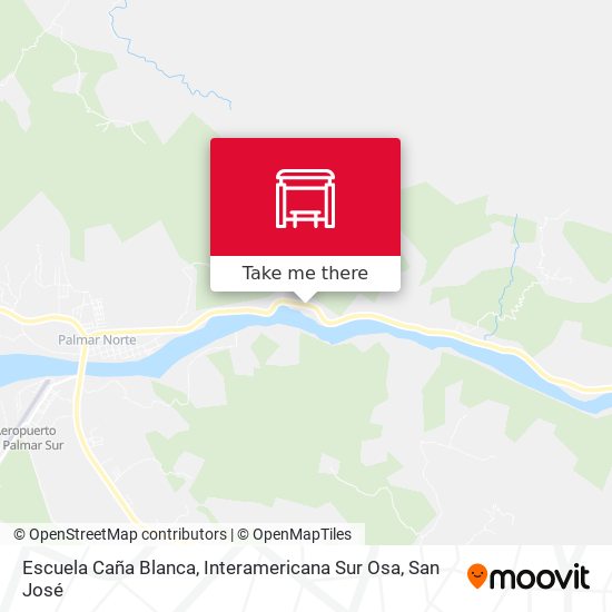 Escuela Caña Blanca, Interamericana Sur Osa map