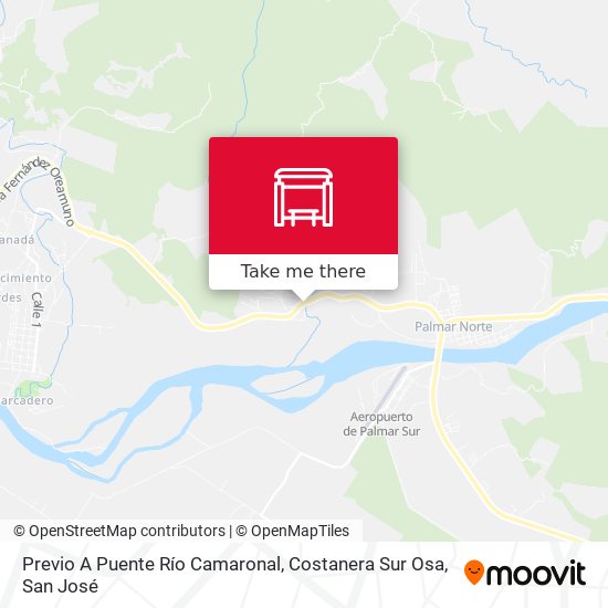 Previo A Puente Río Camaronal, Costanera Sur Osa map