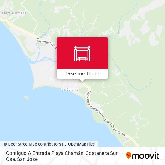 Mapa de Contiguo A Entrada Playa Chamán, Costanera Sur Osa