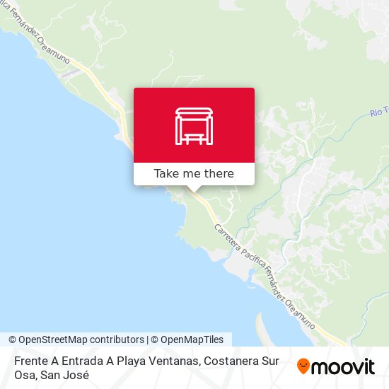 Frente A Entrada A Playa Ventanas, Costanera Sur Osa map