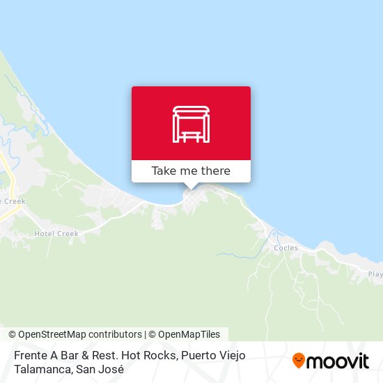 Frente A Bar & Rest. Hot Rocks, Puerto Viejo Talamanca map