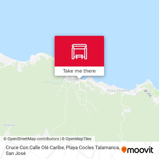 Cruce Con Calle Olé Caribe, Playa Cocles Talamanca map