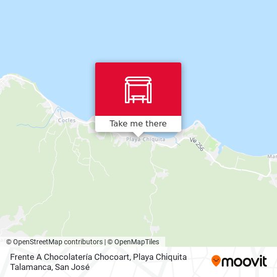 Mapa de Frente A Chocolatería Chocoart, Playa Chiquita Talamanca