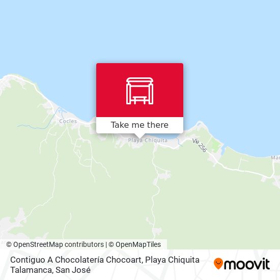 Mapa de Contiguo A Chocolatería Chocoart, Playa Chiquita Talamanca