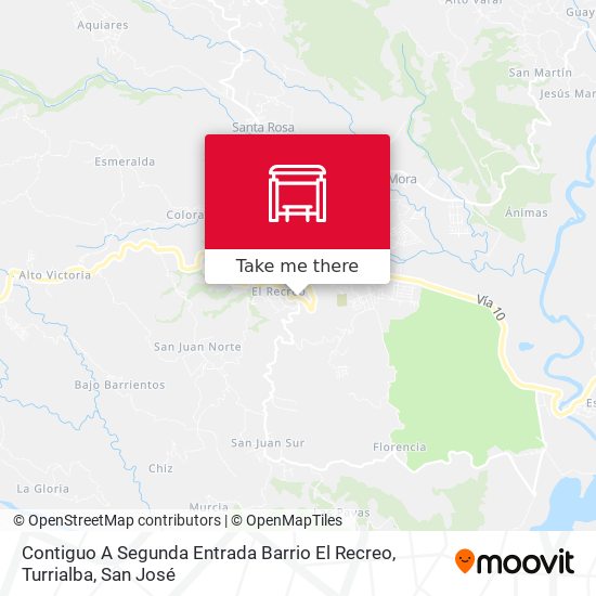 Contiguo A Segunda Entrada Barrio El Recreo, Turrialba map