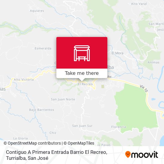 Contiguo A Primera Entrada Barrio El Recreo, Turrialba map