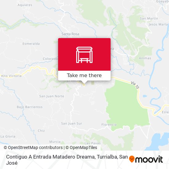 Contiguo A Entrada Matadero Dreama, Turrialba map
