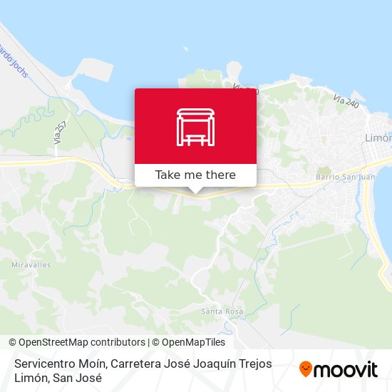 Servicentro Moín, Carretera José Joaquín Trejos Limón map