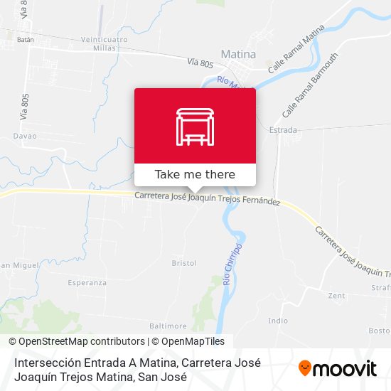 Intersección Entrada A Matina, Carretera José Joaquín Trejos Matina map