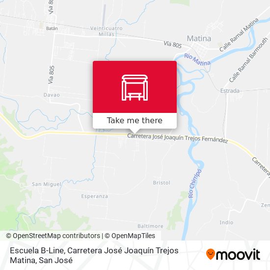 Escuela B-Line, Carretera José Joaquín Trejos Matina map