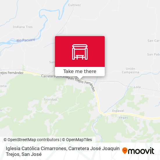 Mapa de Iglesia Católica Cimarrones, Carretera José Joaquín Trejos