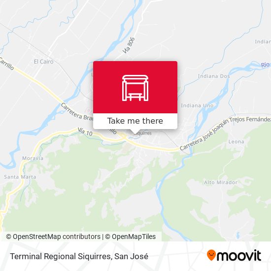 Mapa de Terminal Regional Siquirres
